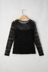 City Lights Sheer Lace Sleeve Square Neck Bodice Top